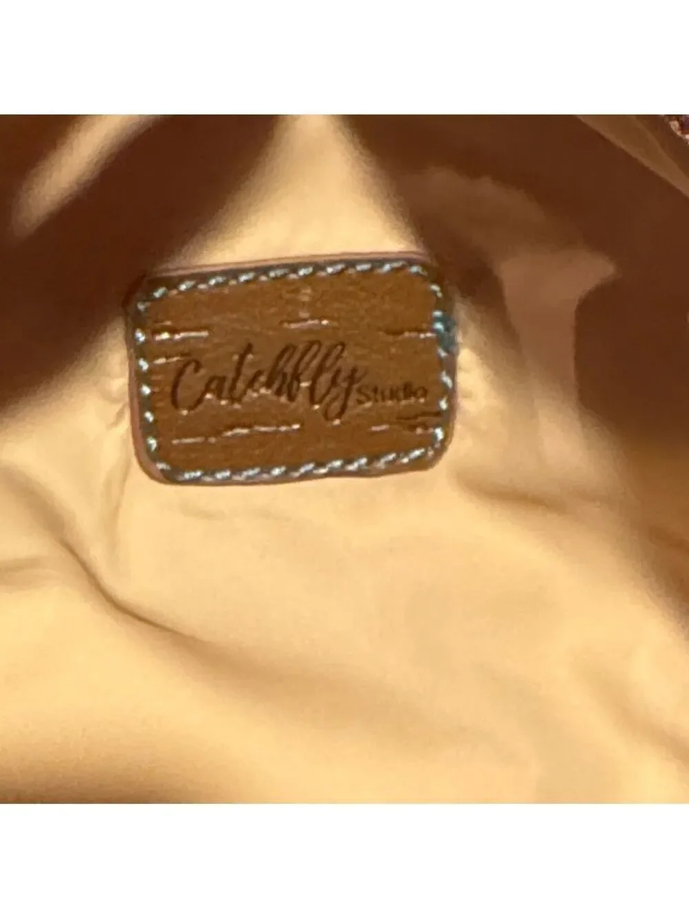 Catchfly Gold Horseshoe Cosmetic Pouch Bag NWT